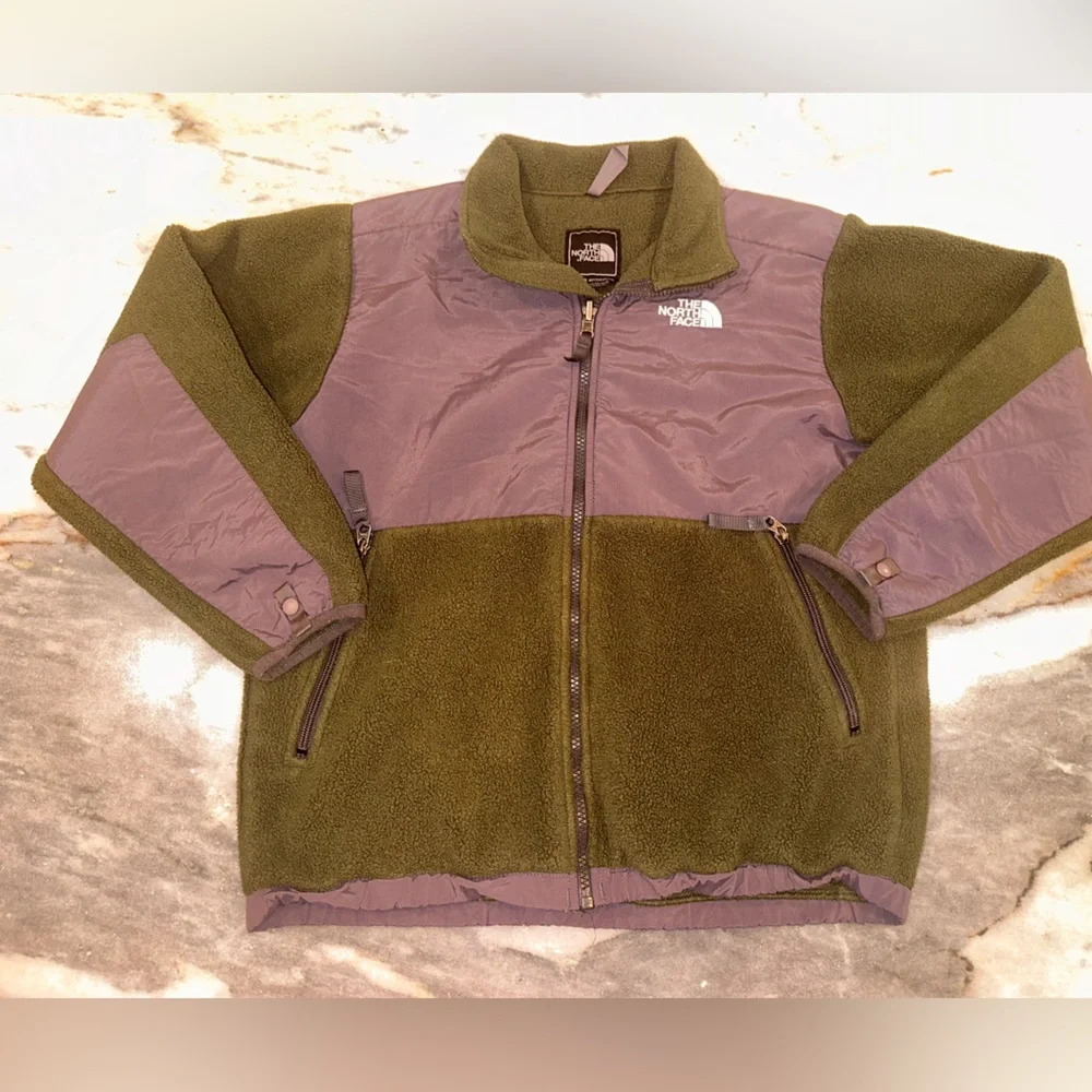 The North Face Boys Large Green‎ and Dark Gray Fleece Jacket Full Zip